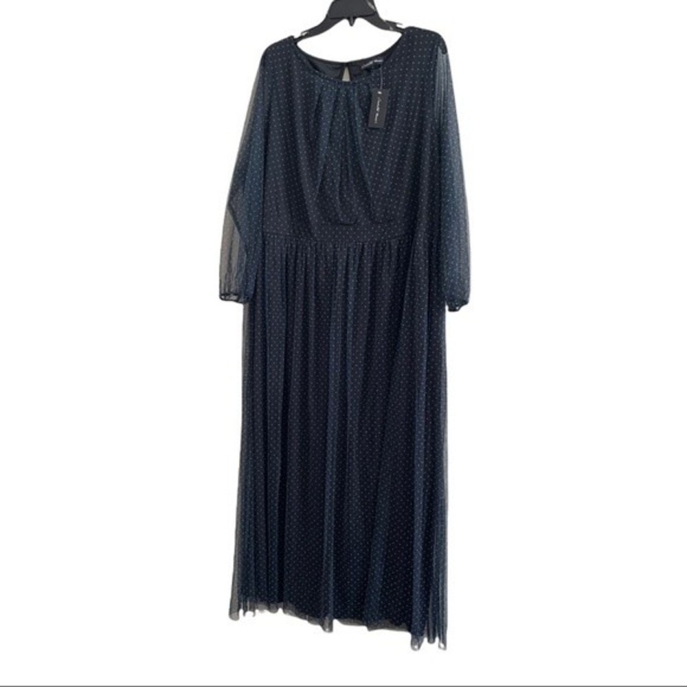 Candalite Women's Maxi Navy Silver Dress Size 3X